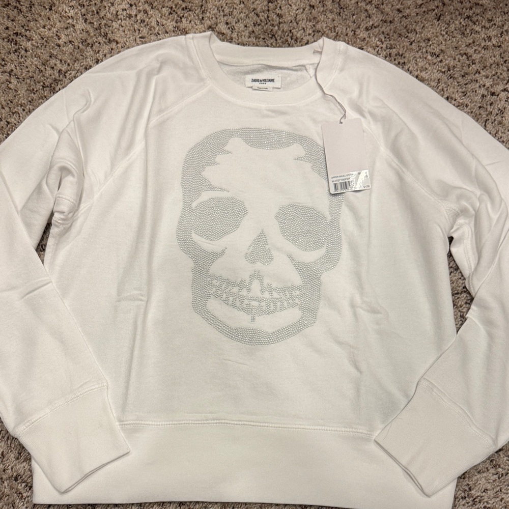 Zadig & Voltaire White Skull Graphic Women's Sweater